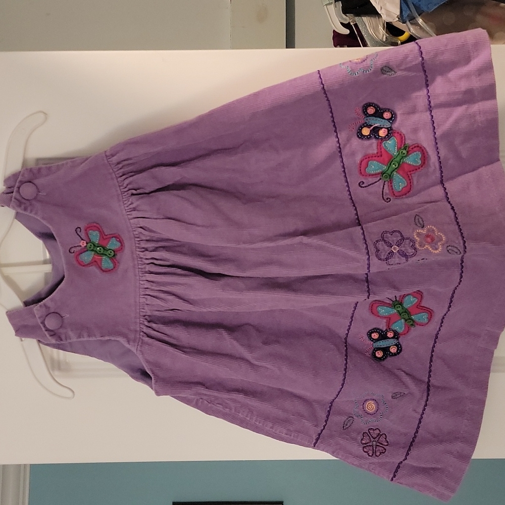 3T purple corduroy jumper dress